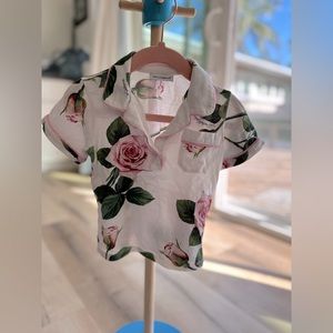 Dolce & Gabbana girls rose print polo 12-18 months